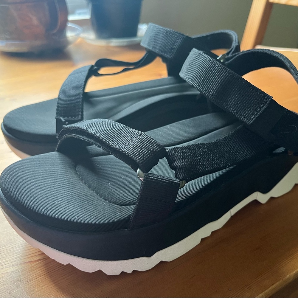 Teva Black and White Platform Sport Sandals